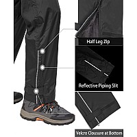 33 000Ft Mens Rain Pants Waterproof Rain Over Pants Windproof Outdoor Pants For Hiking Fishing Black