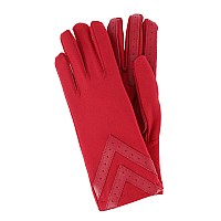 Isotoner Spandex 3Button Length Chevron Gloves A30276 Chili Pepper Sm