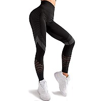 Redqenting High Waisted Leggings For Women Workout Seamless Leggings Yoga Pants Sweat Proof Tummy Control Tights Black