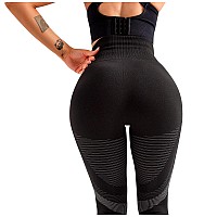 Redqenting High Waisted Leggings For Women Workout Seamless Leggings Yoga Pants Sweat Proof Tummy Control Tights Black