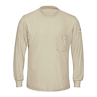 Bulwark Long Sleeve Lightweight Tshirt Long Sizes Khaki Lt