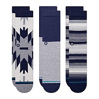 Stance Crew Tacoma Socks 3 Pack Large Navy