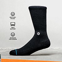 Stance Crew Tacoma Socks 3 Pack Large Navy