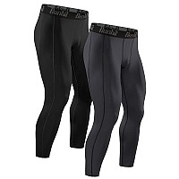 Runhit Compression Pants Men Jogger Pants Running Tights Leggings Workout Pants For Men Thermal Winter Workout Base Layer 2 Pack