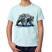 Kids Premium Crew Tee Pineapples Ice Blue By Delsol For Kids 1 Pc Tshirt Ys