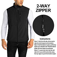 33 000Ft Mens Lightweight Softshell Vest Outerwear Zip Up Fleece Lined Windproof Sleeveless Jacket For Golf Running Hiking