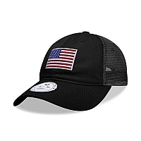 Relaxed Trucker Cap Usa Flag Black