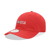 Relaxed Graphic Cap Side Us Flag Red