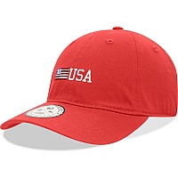 Relaxed Graphic Cap Side Us Flag Red