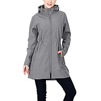 33 000Ft Women S Waterproof Softshell Long Rain Jacket With Hood Fleece Lined Windproof Windbreaker