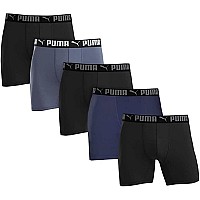 Puma Mens Microfiber Boxer Brief 5Pack Blue Gray And Black Xlarge