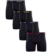 Reebok Mens Active Underwear Sport Soft Performance Boxer Briefs 4 Pack Size Large All Black