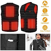 Heat Jacket Vest 3 Heating Gear Adjustable Usb Heated Vest Warm Heat Coat Vest W 5 Heating Pads For Men Women Winter Outdoor Ac