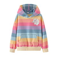 Rainbow Sweatshirts With Unicorn For Girls Toddler Kids Ii Little Girls Pullover Tops Cotton Hoodies