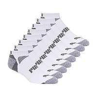 Puma Mens Tall Size 8 Pack Low Cut Socks Whitesteel Grey 1315