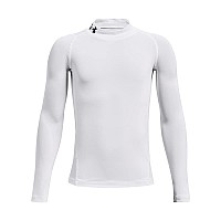 Under Armour Boys Heatgear Armour Mock Long Sleeve White 100Black Large