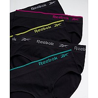 Reebok Womens Underwear Seamless Hipster Briefs 5 Pack Size Small All Black