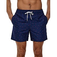 Silkworld Mens Board Shorts Swim Trunks Quick Dry Summer Beachwear With Pockets Navy Triangle Large