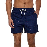 Silkworld Mens Board Shorts Swim Trunks Quick Dry Summer Beachwear With Pockets Navy Triangle Large