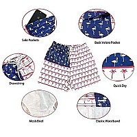 Silkworld Mens Board Shorts Swim Trunks Quick Dry Summer Beachwear With Pockets Navy Triangle Large