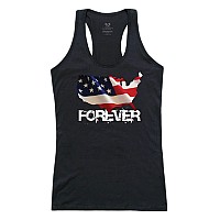 Graphic Tank Forever Usa Map Black S