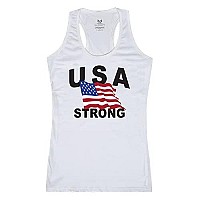 Graphic Tank Usa Strong 4 White L