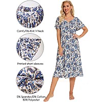 Bloggerlove Womens House With Pockets Mumu Duster Housecoat Short Sleeve Patio Dress Pat5Paisley Xxlarge