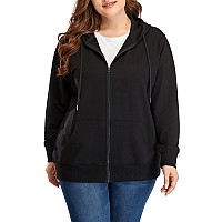 Zerdocean Womens Plus Size Full Zipup Hoodie Jacket Cotton Sweatshirt Royal Blue 4X