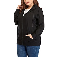 Zerdocean Womens Plus Size Full Zipup Hoodie Jacket Cotton Sweatshirt Royal Blue 4X