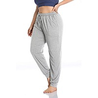 Zerdocean Womens Plus Size Casual Lounge Yoga Pants Comfy Relaxed Joggers Pants Drawstring With Pockets Lightgray 5X