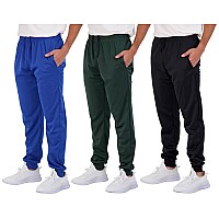 3 Pack Boys Tricot Sweatpants Joggers Kids Boy Jogger Sweatpant Pant Track Pants Athletic Workout Gym Apparel Training Fleece Ta