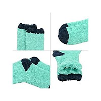 Century Star Womens Fuzzy Socks Soft Fluffy Socks Sports Athletic Socks Winter Gifts Socks For Christmas 5 Pairs Green Black One