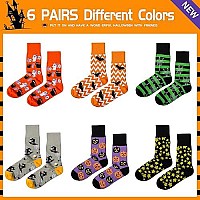 Tenysaf Fun Halloween Socks For Women 6 Pairs Coton Funny Novelty Crew Socks Gifts For Female