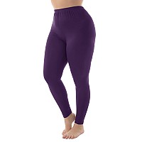 Zerdocean Womens Plus Size Modal Lightweight Full Length Leggings Purple 2X