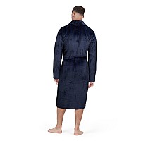 Us Polo Assn Mens Bathrobe Plush Fleece Robe With Shawl Collar Size Largexlarge Maritime Blue