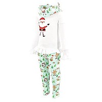 Unique Baby Girls 3 Piece Christmas Snow Angel Legging Set Outfit 5Y Blue