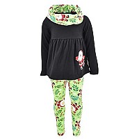 Unique Baby Girls 3 Piece Smiley Santa Christmas Legging Outfit 8Y Green