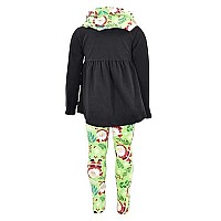 Unique Baby Girls 3 Piece Smiley Santa Christmas Legging Outfit 8Y Green