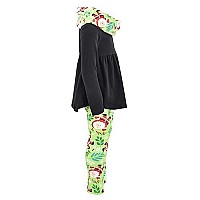 Unique Baby Girls 3 Piece Smiley Santa Christmas Legging Outfit 8Y Green