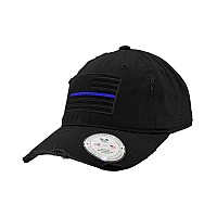 Vintage Thin Blue Line Patch Cap Black