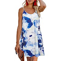 Ultranice Womens 2023 Spring Summer Casual Vacation Hawaiian Beach Dresses Cover Up V Neck Floral Backless Mini Sun Dressflora