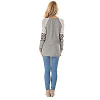 Fronage Christmas Shirts For Women Long Sleeve Xmas Leopard Print Tunics Raglan Tops Xlarge 10 Gray 1