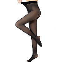 Gumfolk Fleece Lined Tights Women Warm Fake Translucent Leggings For Women Fleece Sheer Winter Tights Thermal Pantyhose