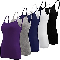 Bqtq 5 Pcs Womens Camisole Tank Top Spaghetti Strap Basic Camisoles For Women