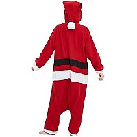 Darkcom Adult Cosplay Santa Claus Onesie Christmas Pajamas Homewear One Piece Unisex Sleepwear Large