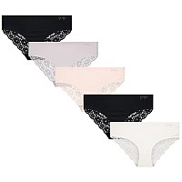 Jessica Simpson Womens Underwear Microfiber Lace Hipster Briefs 5 Pack Size Xlarge White Multi