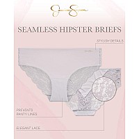 Jessica Simpson Womens Underwear Microfiber Lace Hipster Briefs 5 Pack Size Xlarge White Multi