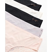 Jessica Simpson Womens Underwear Microfiber Lace Hipster Briefs 5 Pack Size Xlarge White Multi