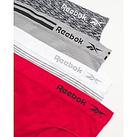 Reebok Womens Underwear Seamless Hipster Briefs 4 Pack Size Medium Blackredwhitegrey