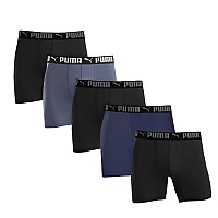 Puma Mens Microfiber Boxer Brief 5Pack Medium Black Grey Blue